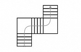 Трёхмаршевая S — образная лестница с двумя промежуточными площадками