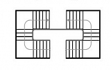 Трехмаршевая П — образная  двойная лестница с промежуточными площадками